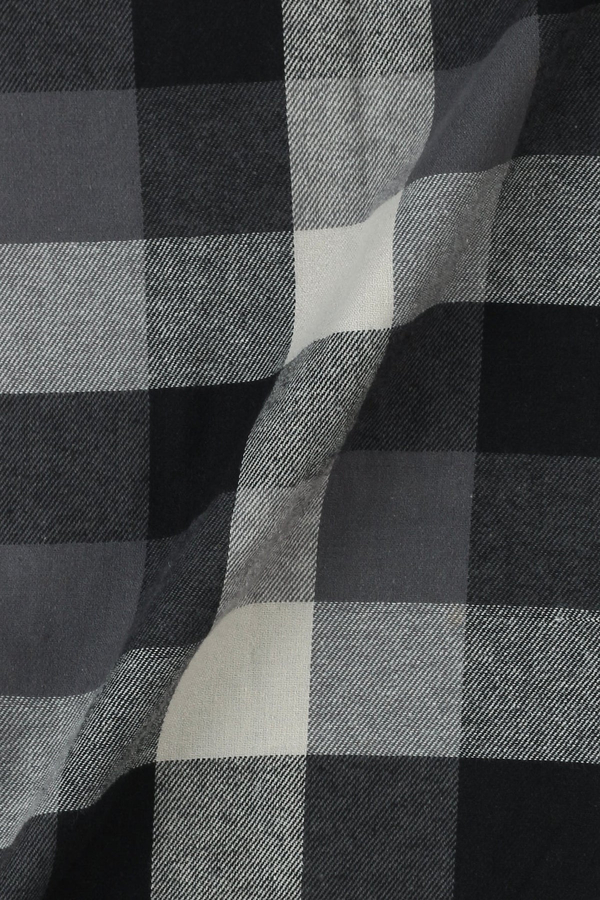 Soft Black & White Windowpane Winter Flannel