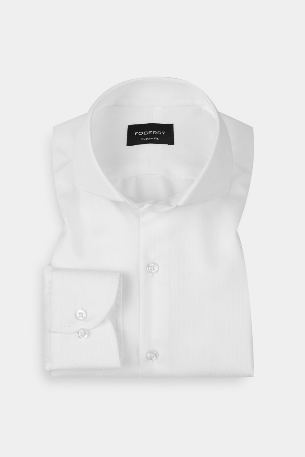 White Diagonal Weave Shirt