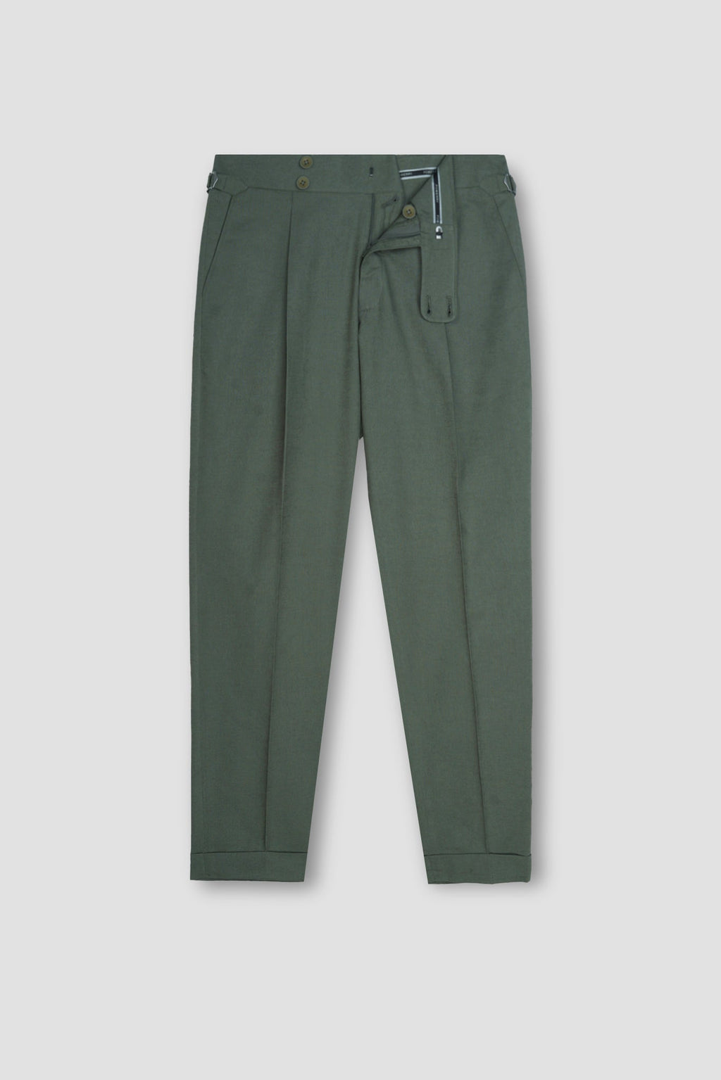 Olive Green Linen Trousers