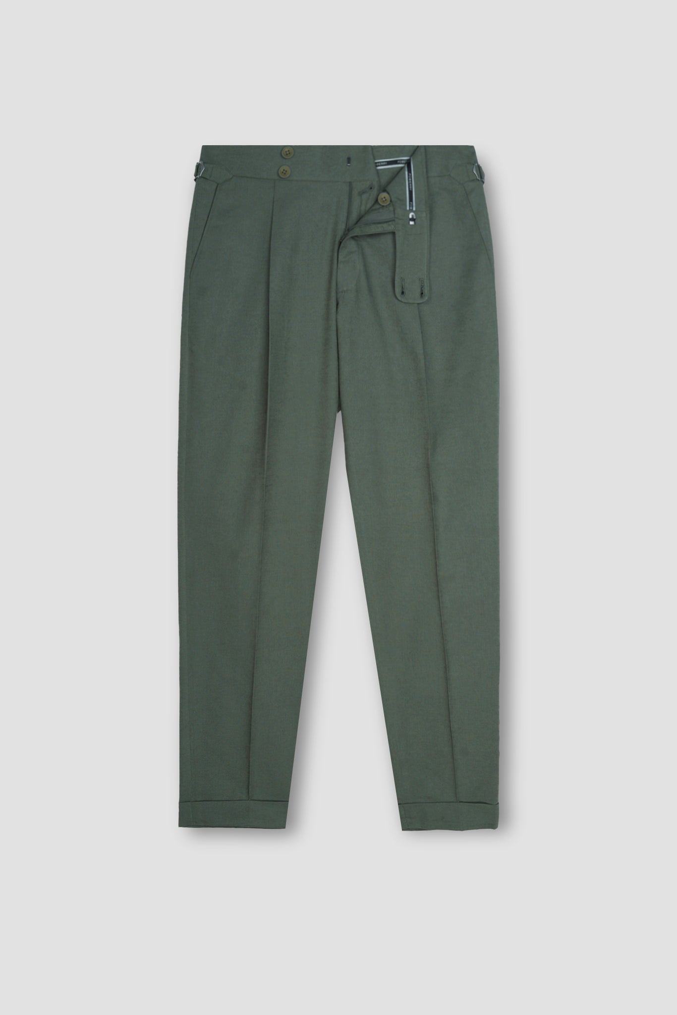 Olive Green Linen Trousers