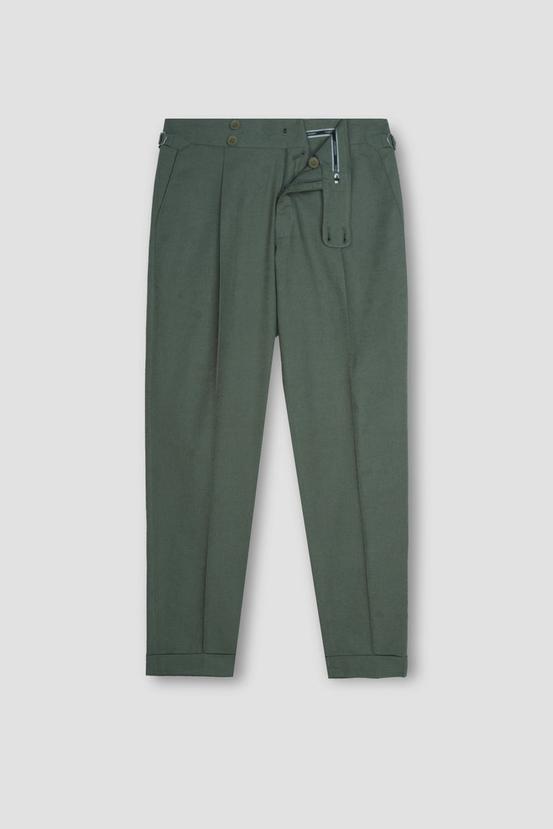 Olive Green Linen Trousers