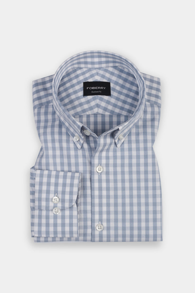 Sky Blue Buffalo Check Shirt