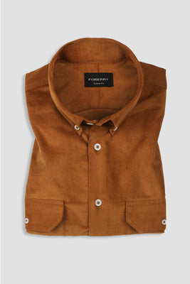 Tan Brown Corduroy Shirt - Foberry USA