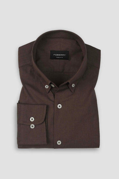 Soft Syrup Brown Irish Linen Shirt