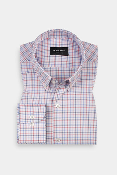 Bue & Red Tartan Egyptian Shirt