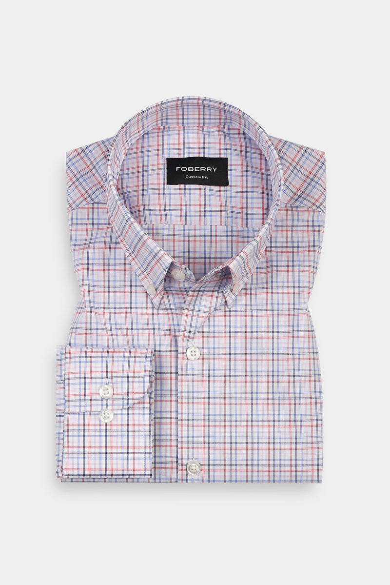 Bue & Red Tartan Egyptian Shirt