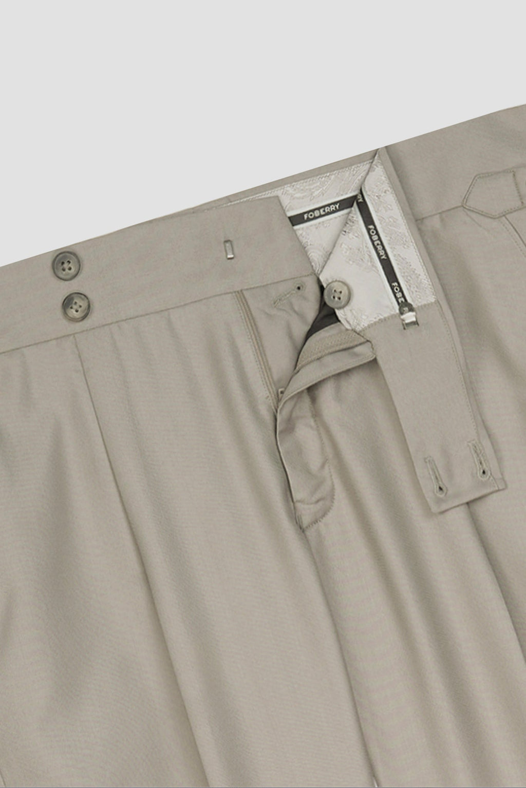 Lime Beige Tropical Wool Blended Dress Pant