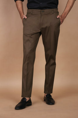 Mocha Brown Twill 4x4 stretch Chinos