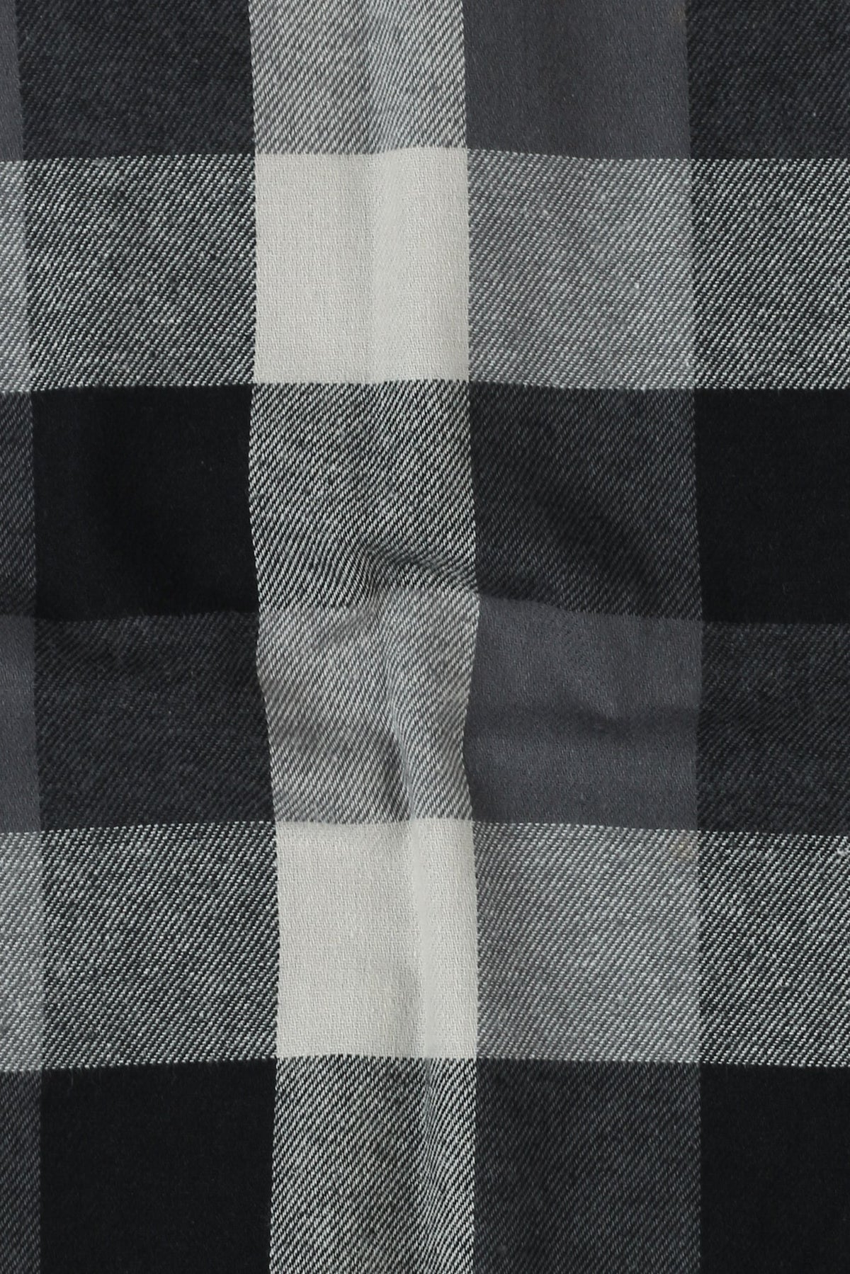 Soft Black & White Windowpane Winter Flannel Shirt