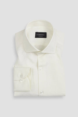 Cream White Linen Shirt