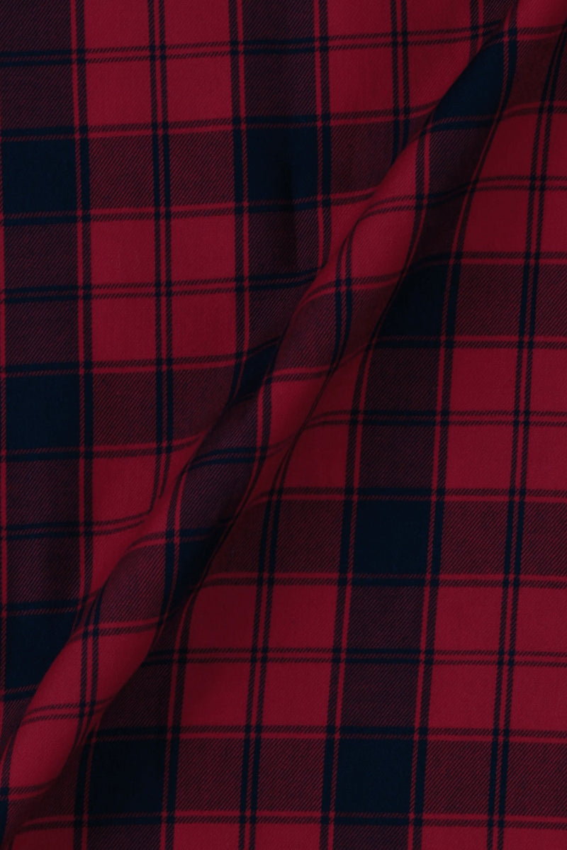 Soft Maroon Red Tartan Winter Flannel Shirt
