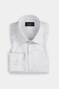 Pastel Grey Bankers Stripes Shirt