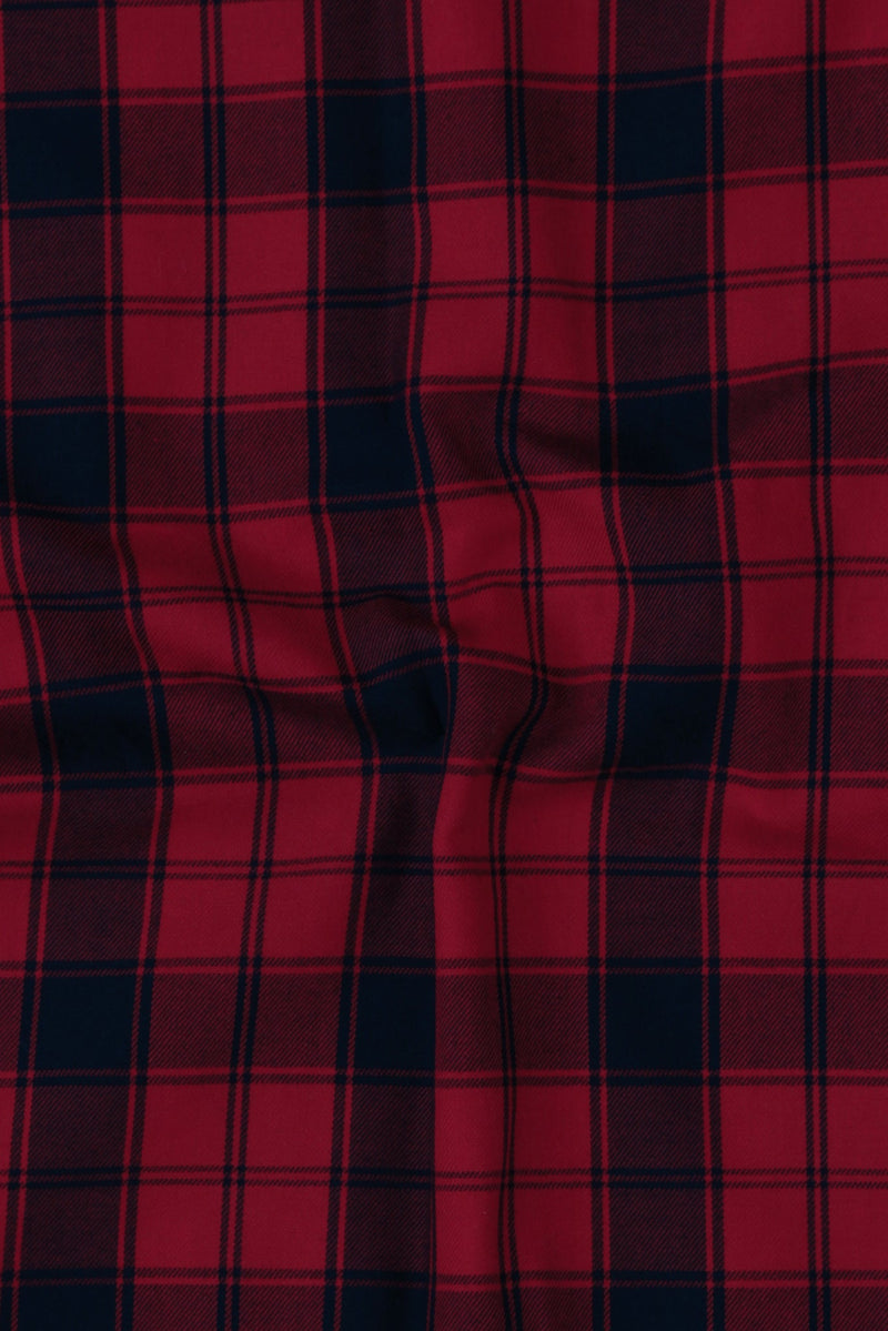 Soft Maroon Red Tartan Winter Flannel Shirt