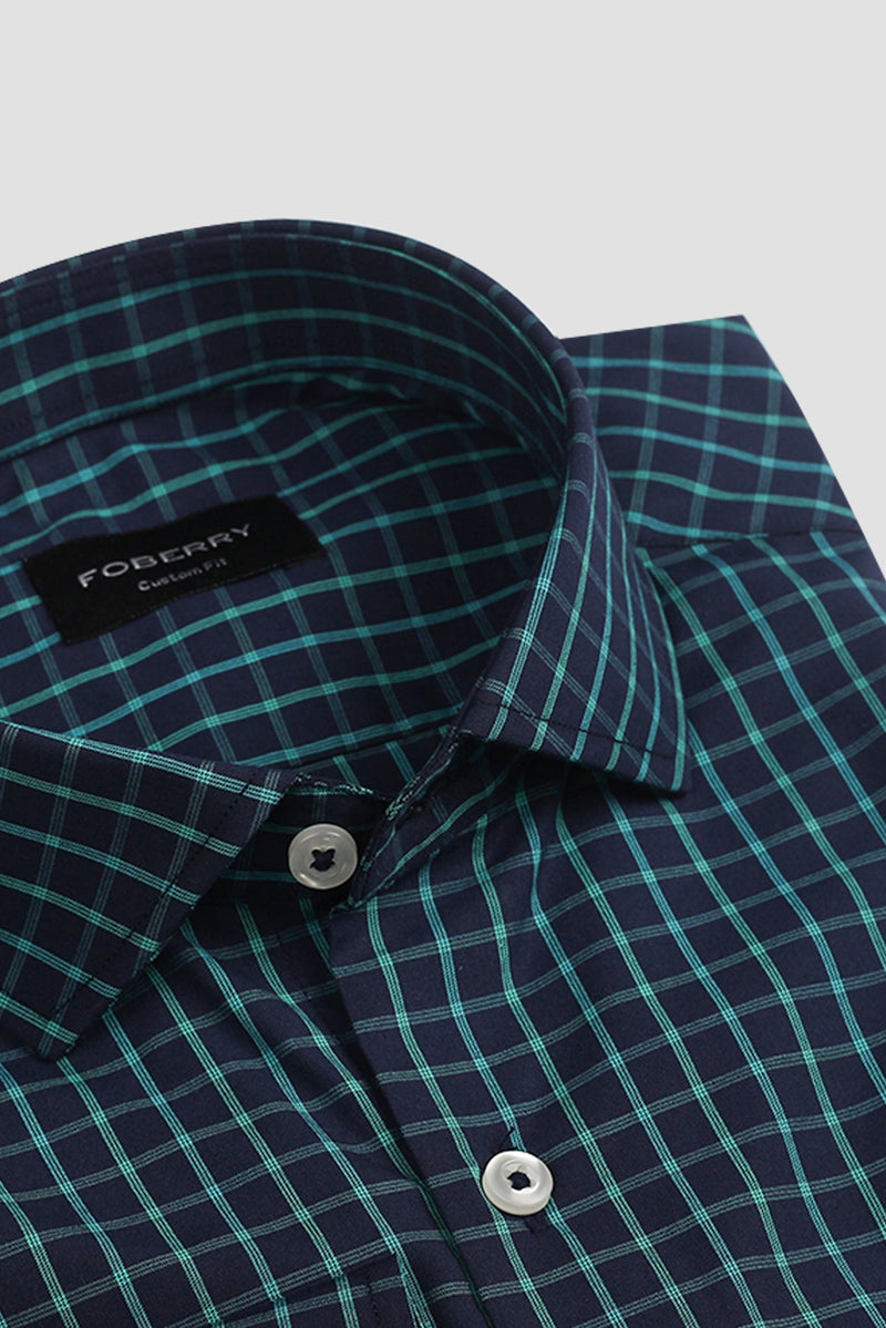 Electric Blue Checkered Shirt