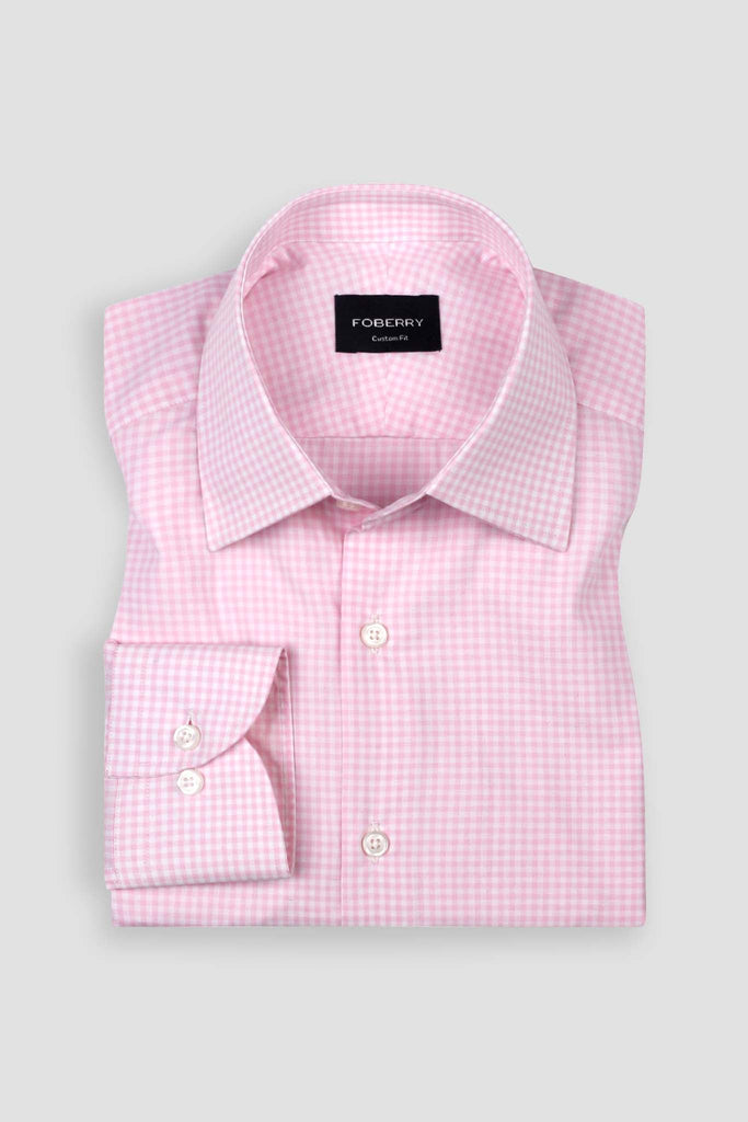 Soft Pastel Pink Gingham Shirt
