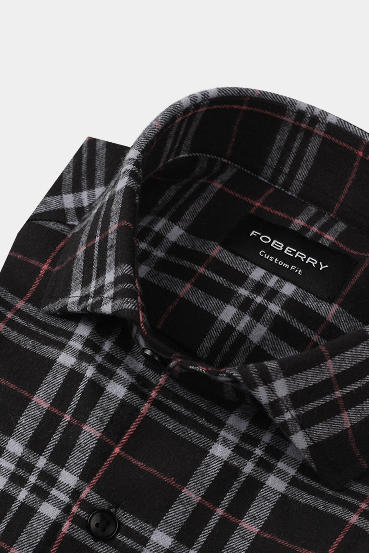 Light Mauve & Black Madras Winter Flannel Shirt