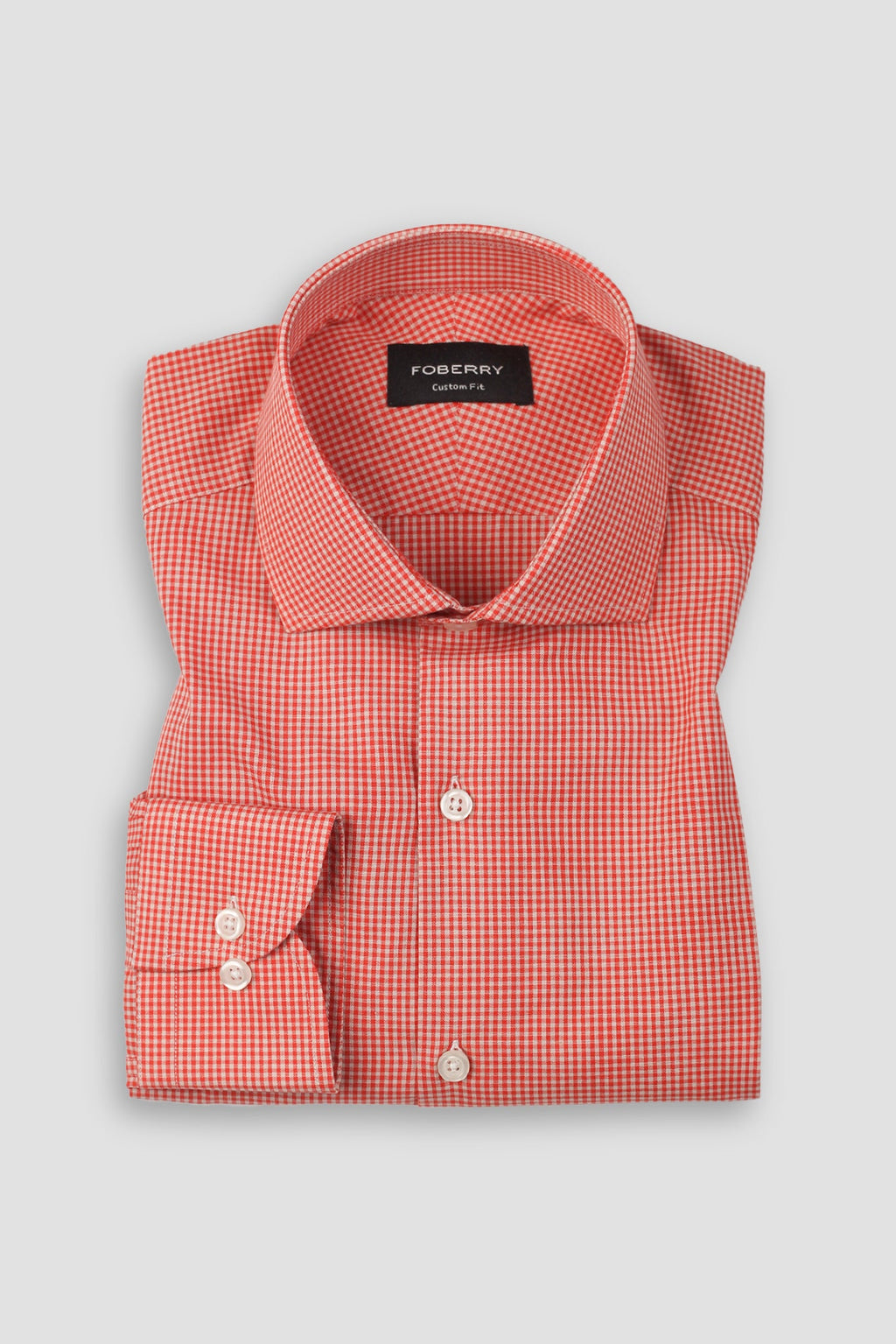 Orange Micro Gingham Shirt