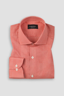 Orange Micro Gingham Shirt