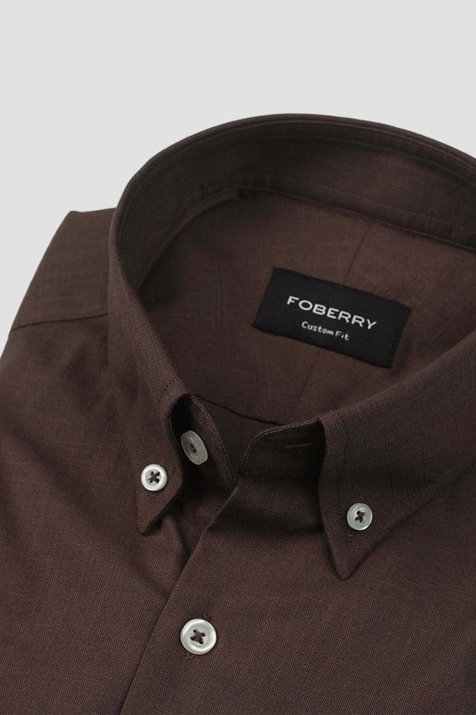Soft Syrup Brown Irish Linen Shirt