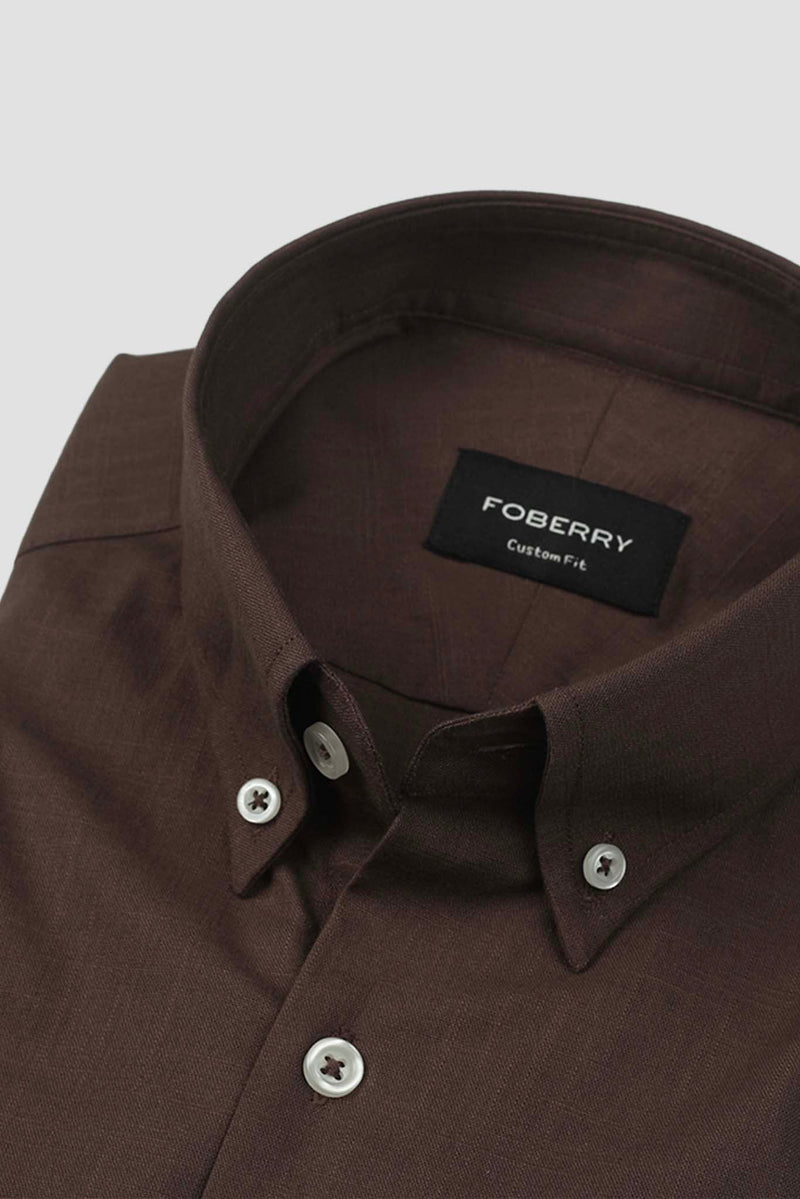 Soft Syrup Brown Irish Linen Shirt