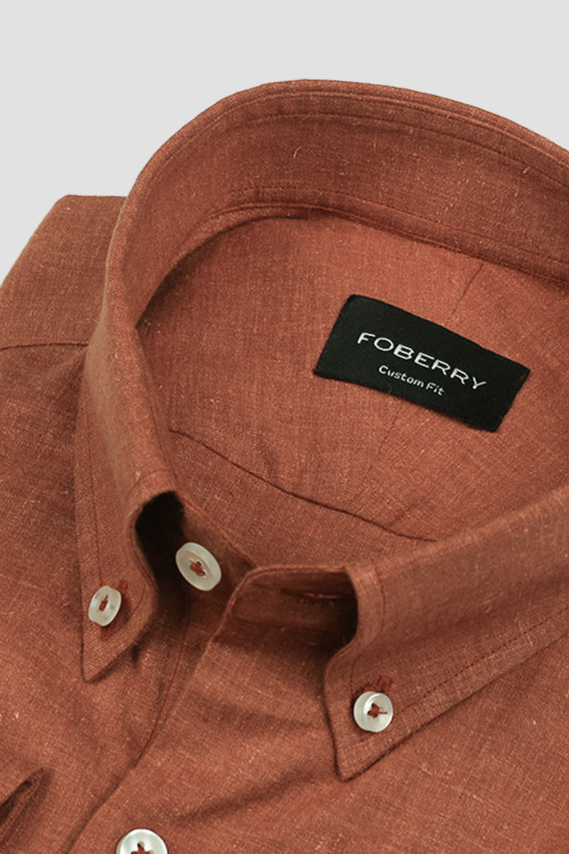 Sienna Brown Linen Shirt