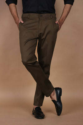 Mocha Brown Twill 4x4 stretch Chinos