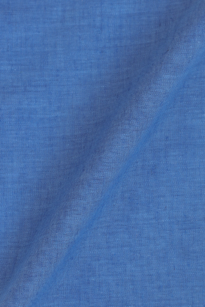 Azure Blue Cotton Linen Shirt