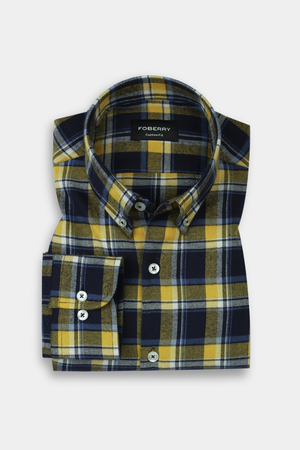 Aegon Blue Yellow Madras Winter Flannel Shirt