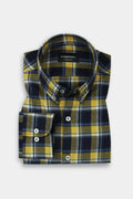 Aegon Blue Yellow Madras Winter Flannel Shirt