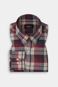 Beige Blue Tartan Winter Flannel Shirt