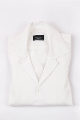 White Linen Camp Collar Shirt - Foberry USA