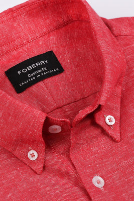 Crimson Linen Shirt - Foberry USA