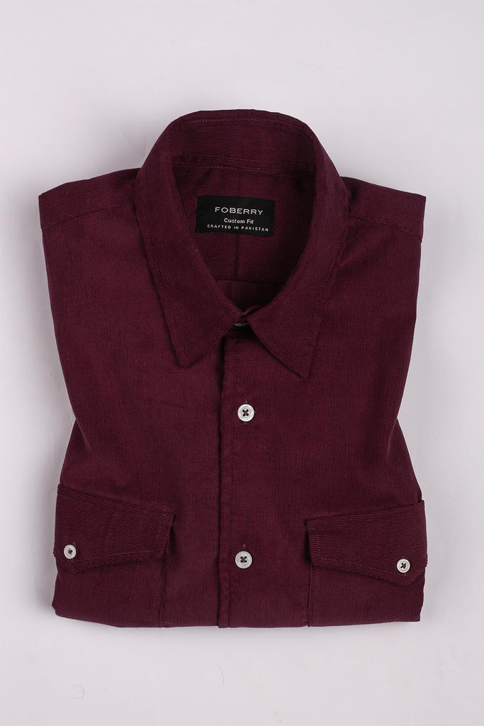 Soft Plum Corduroy Shirt - Foberry USA