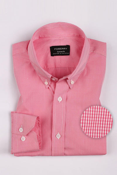 Red Micro Gingham Shirt