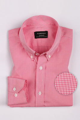 Red Micro Gingham Shirt - Foberry USA
