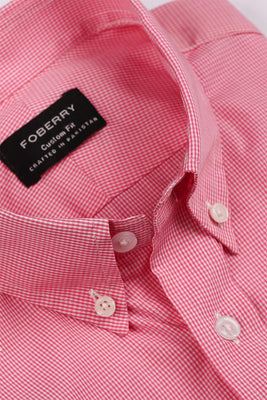 Red Micro Gingham Shirt - Foberry USA