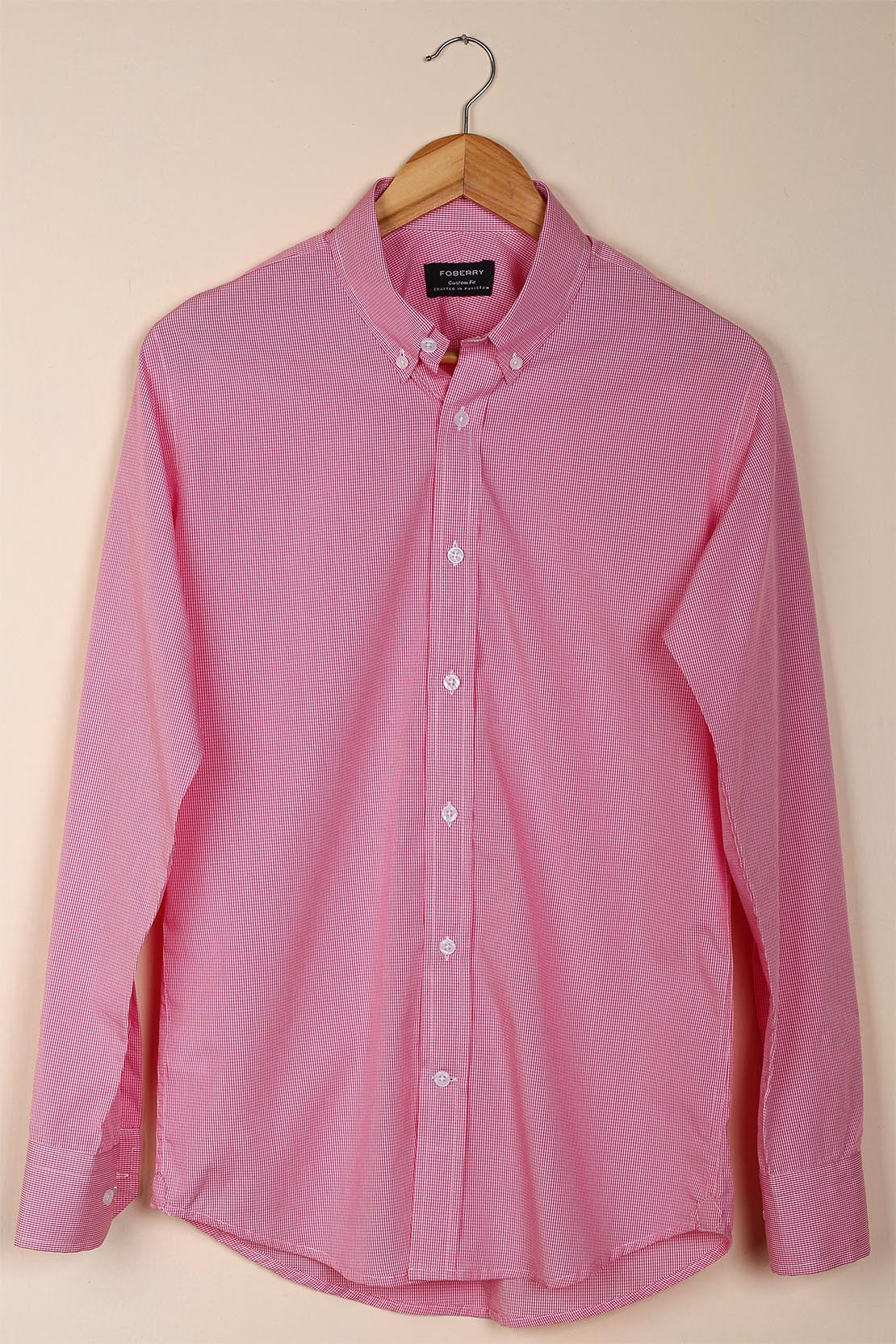 Red Micro Gingham Shirt - Foberry USA