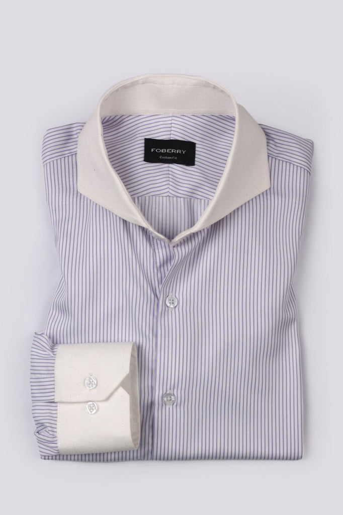 Lavender Pencil Striped Shirt - Foberry USA