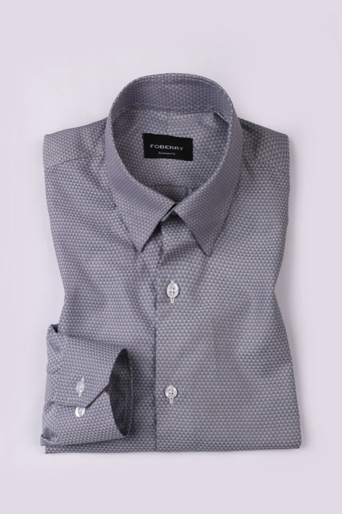 Triangle Grey Patterned Shirt - Foberry USA