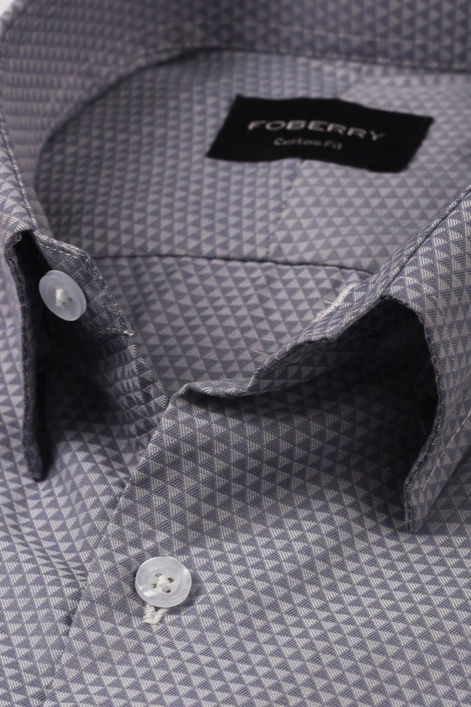 Triangle Grey Patterned Shirt - Foberry USA