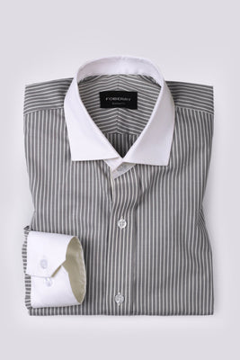 Slate Grey Striped Shirt - Foberry USA