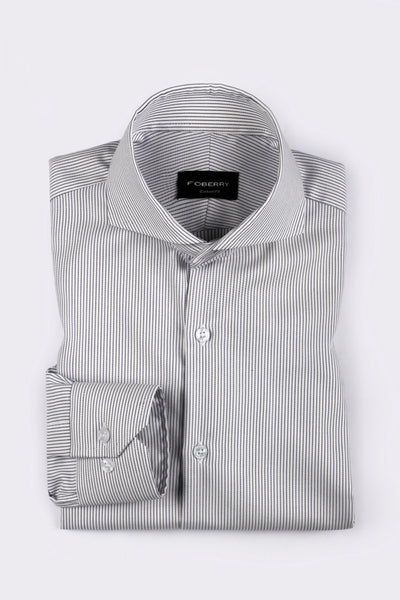 Blue Chained Pinstriped Shirt