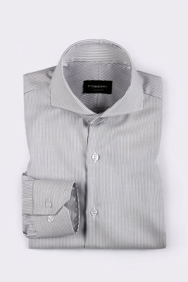 Blue Chained Pinstriped Shirt - Foberry USA