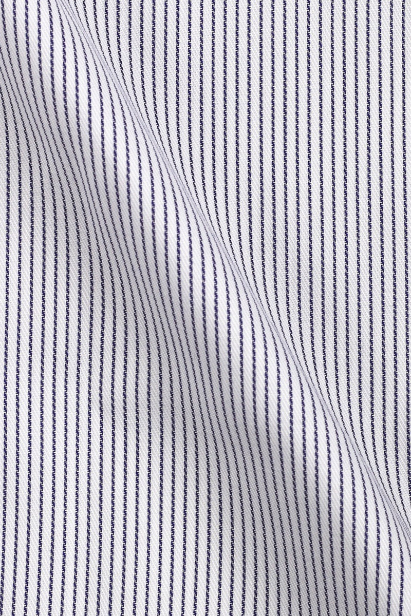 Blue Chained Pinstriped Shirt - Foberry USA