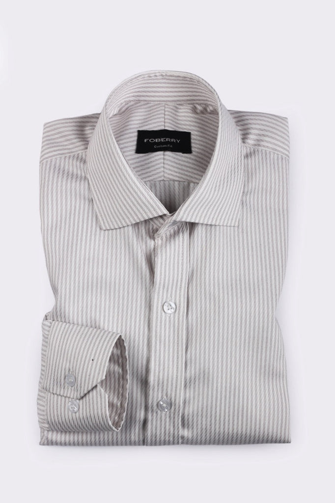 Grey Striped - Easy Care Shirt - Foberry USA