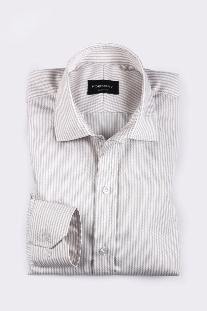 Grey Striped - Easy Care Shirt - Foberry USA
