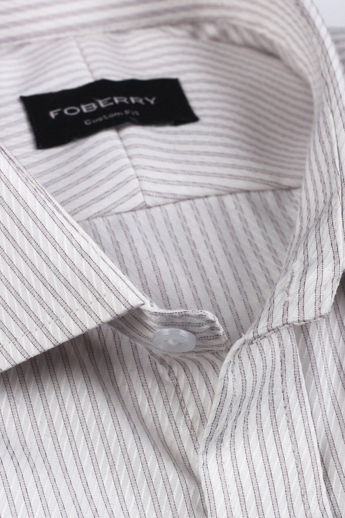 Grey Striped - Easy Care Shirt - Foberry USA