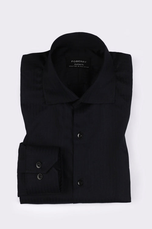 Black Twill Striped Shirt - Foberry USA