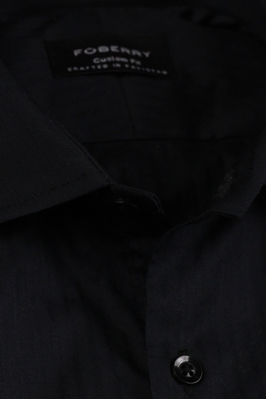 Black Twill Striped Shirt - Foberry USA