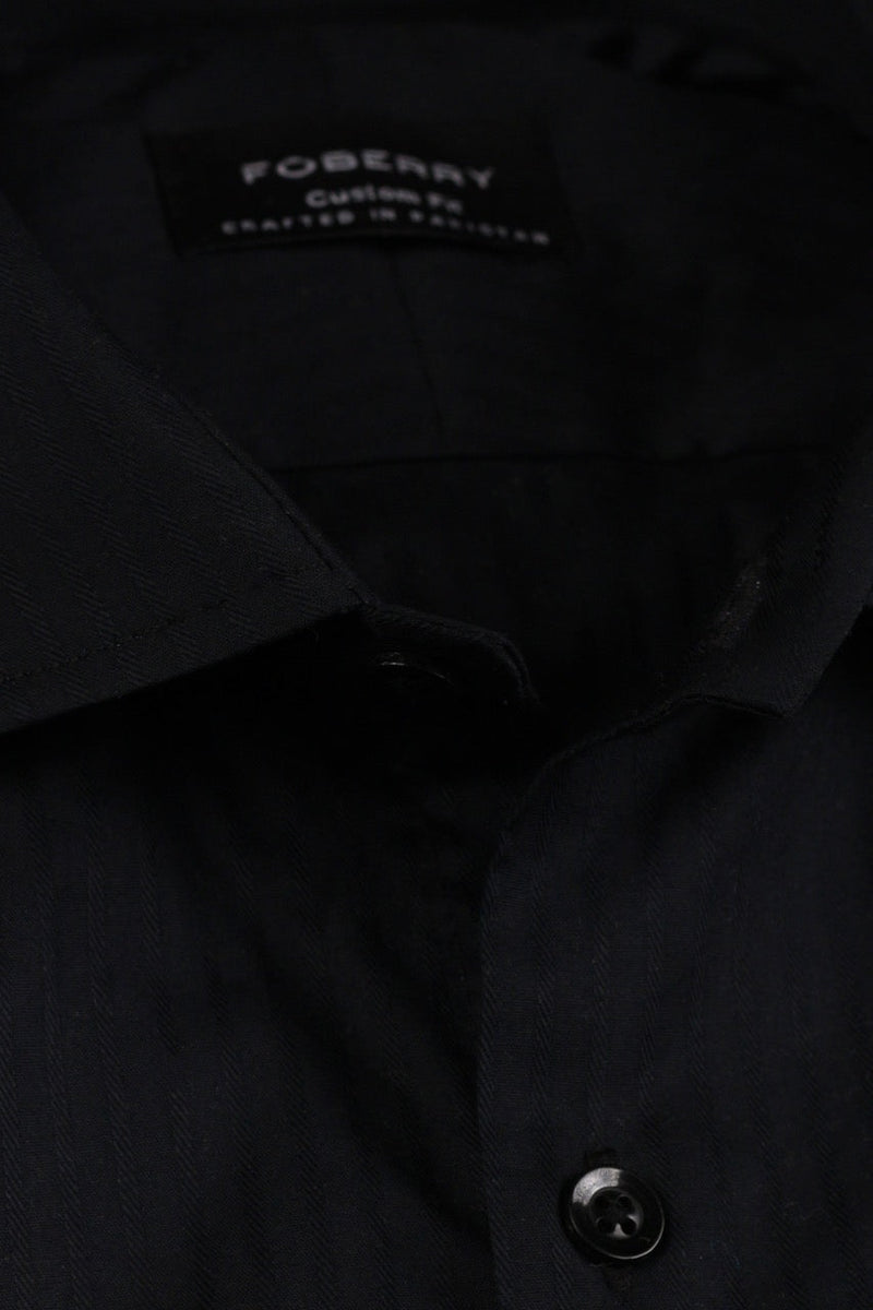 Black Twill Striped Shirt - Foberry USA